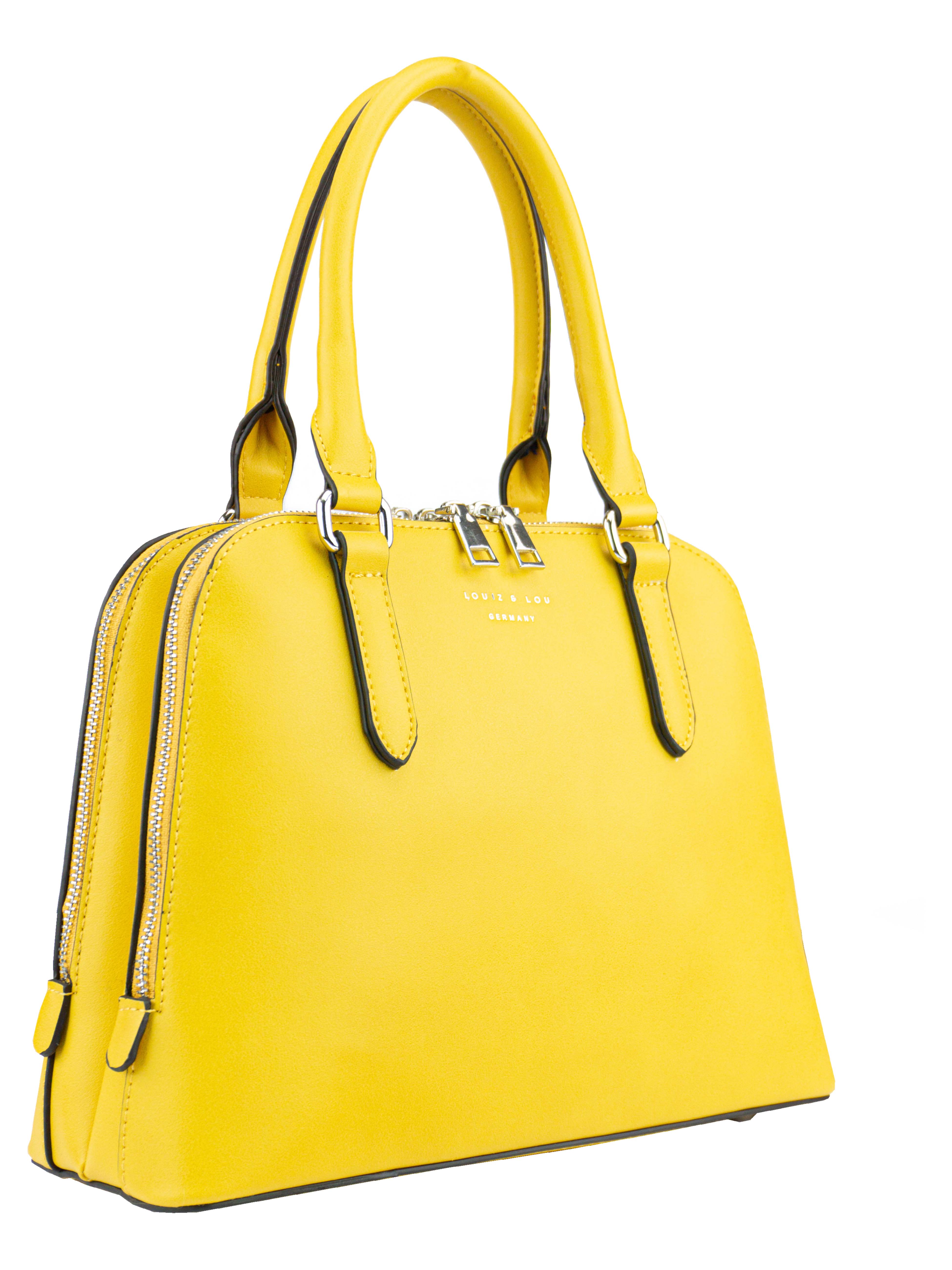 Handtasche Shopper Lara in Trapezform von Louiz&Lou mit 2 RV-Fächern in senfgelb - 2842-68