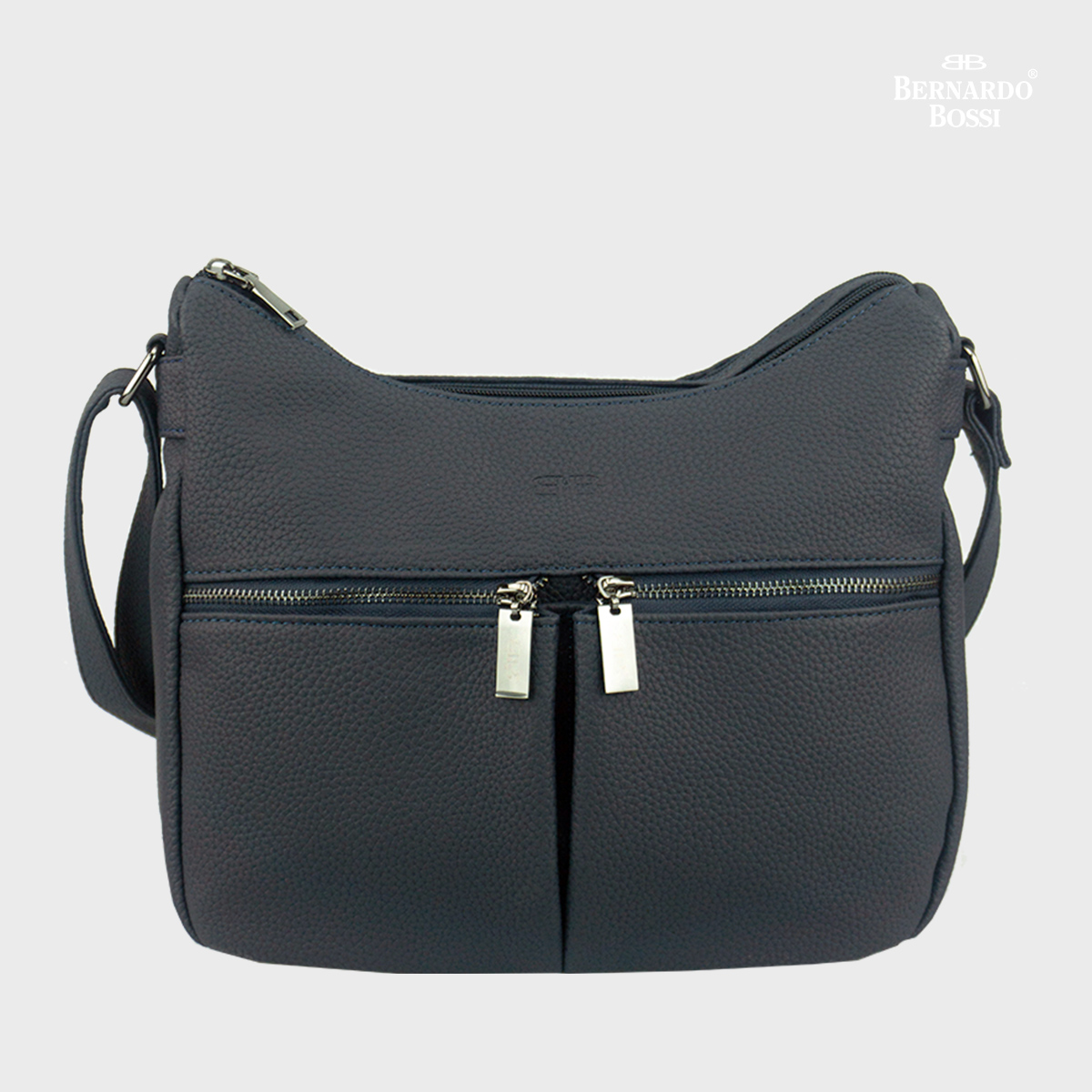 Umhängetasche aus genarbten Lederimitat Luna von Bernardo Bossi in navy - 272-019-65