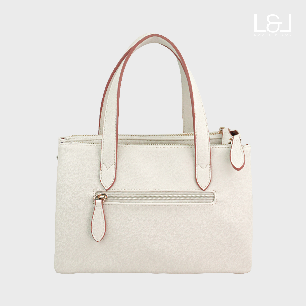 Handtasche Henkeltasche Hommage mit 3-Reißverschlussfächern von Louiz&Lou in beige - 2832-38