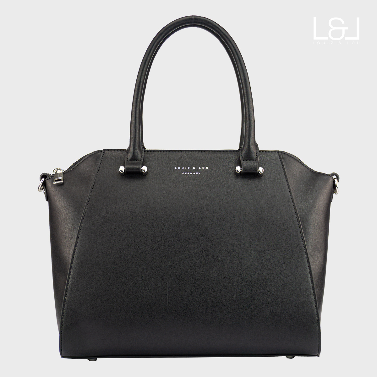 Handtasche Shopper Lara in Bowling Form von Louiz&Lou in schwarz - 2843-60