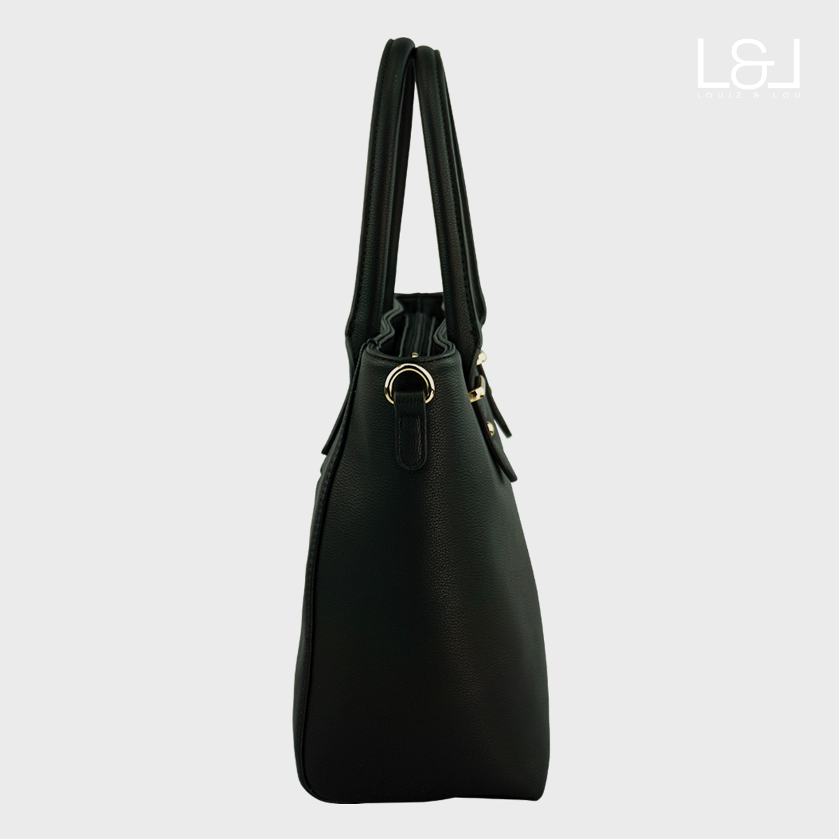 eleganter Shopper Handtasche Hommage von Louiz&Lou mit Reißverschlussmittelwand schwarz - 2833-60