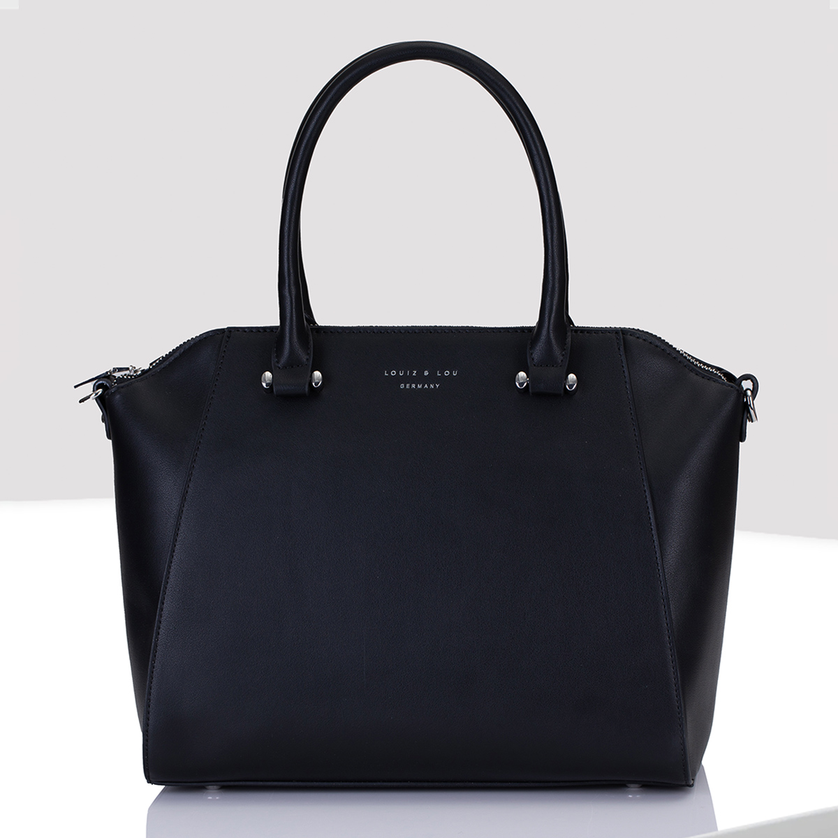 Handtasche Shopper Lara in Bowling Form von Louiz&Lou in schwarz - 2843-60