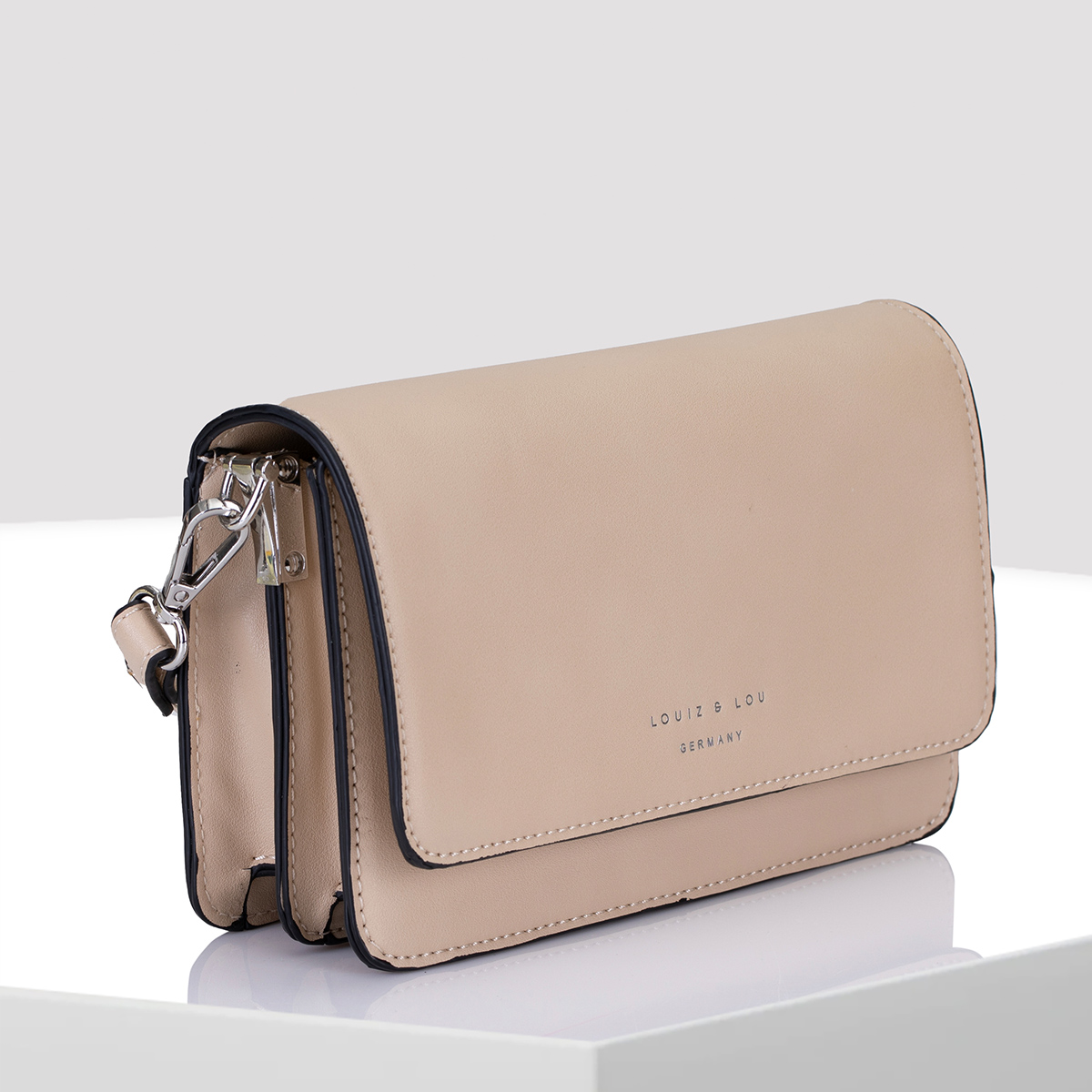 Überschlagtasche Abendtasche Clutch Lara von Louiz&Lou in greige - 2840-13