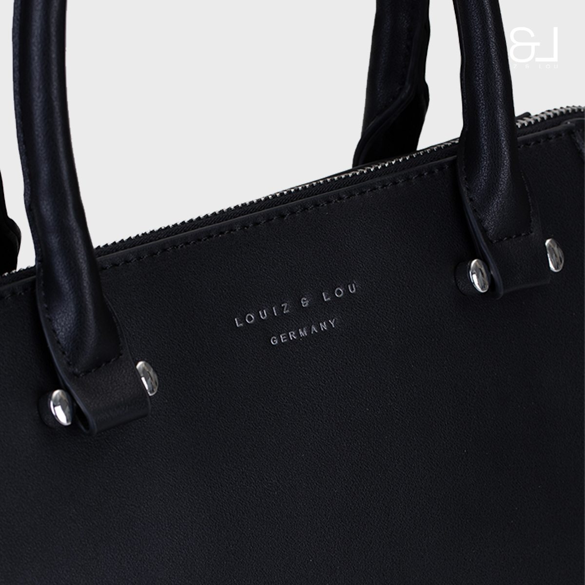 Handtasche Shopper Lara in Bowling Form von Louiz&Lou in schwarz - 2843-60