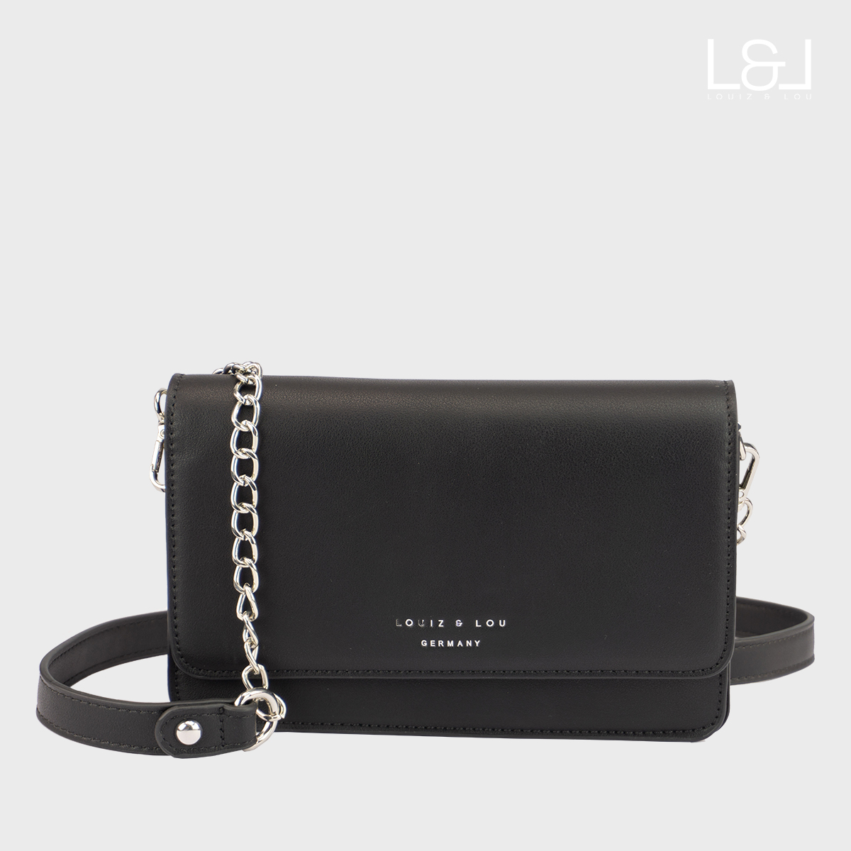 Überschlagtasche Abendtasche Clutch Lara von Louiz&Lou in schwarz - 2840-60