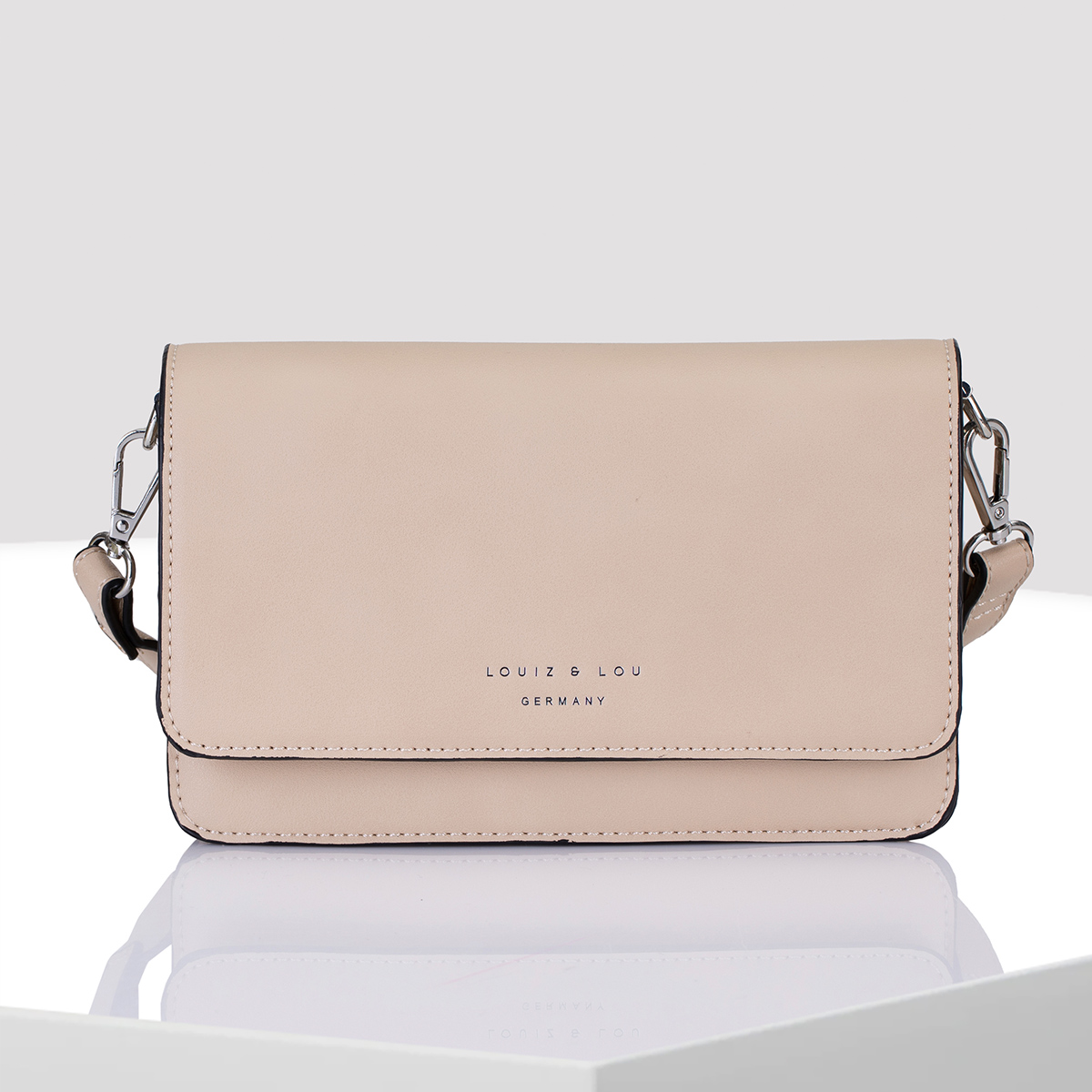 Überschlagtasche Abendtasche Clutch Lara von Louiz&Lou in greige - 2840-13